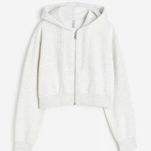 H&M Light Gray Cropped Hoodie